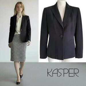 KASPER Textured Black Suit Jacket Blazer Size 4